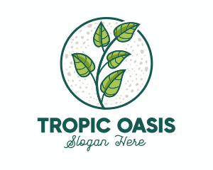 Green Tropical Leaves logo design