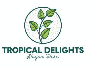 Green Tropical Leaves logo design