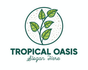 Tropical - Green Tropical Leaves logo design