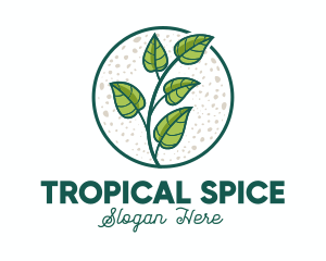 Green Tropical Leaves logo design