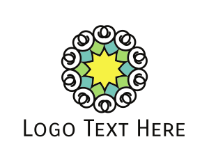 Sun - Star Floral Pattern logo design