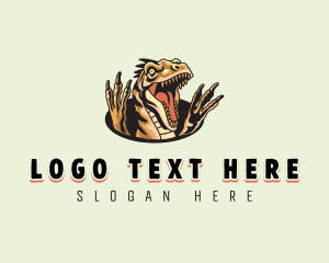 Game - Ferocious Velociraptor Dinosaur logo design