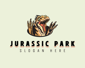 Ferocious Velociraptor Dinosaur logo design