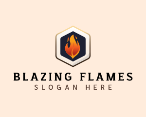 Fire Blaze Heating logo design