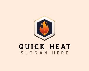 Fire Blaze Heating logo design