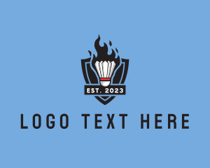 League - Shuttle Cock Shield logo design