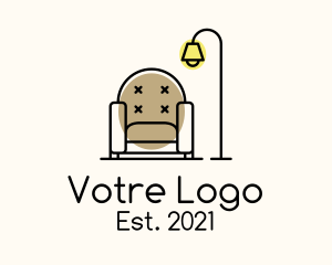 Upholsterer - Armchair Lamp Furniture logo design