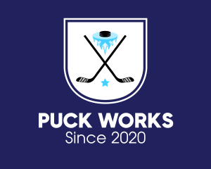 Puck - Ice Hockey Team Banner logo design