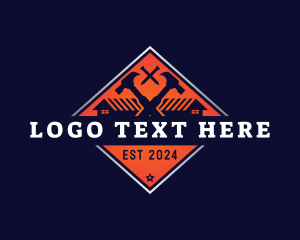 Construction - Carpentry Hammer Construction logo design