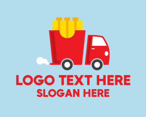 Food Delivery - French Fries Food Truck logo design