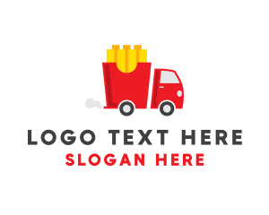Food Van - French Fries Food Truck logo design