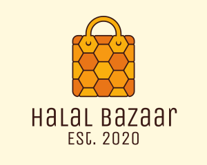 Yellow Honeycomb Bag logo design