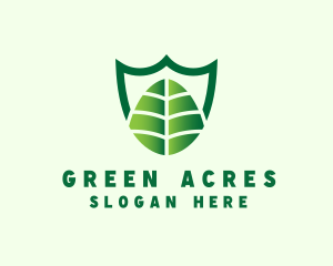 Agriculture Shield Leaf logo design