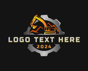 Backhoe - Excavator Quarry Digging logo design