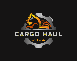 Excavator Quarry Digging logo design