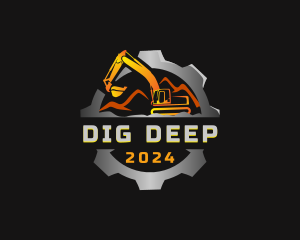 Excavator Quarry Digging logo design