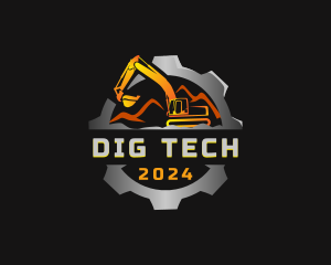Excavator Quarry Digging logo design