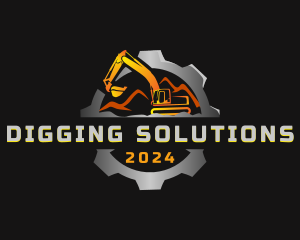 Excavator Quarry Digging logo design