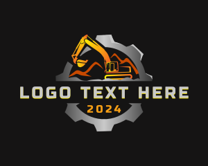 Excavator Quarry Digging Logo