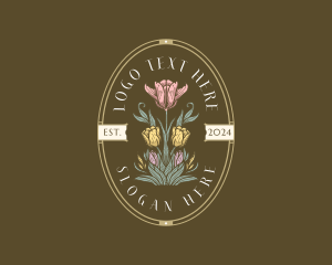 Tulip Flower Gardening Logo