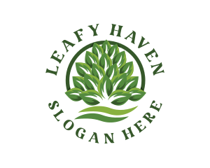 Leaves - Organic Leaves Farm logo design