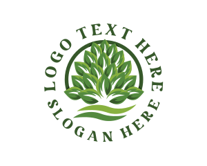Eco - Organic Leaves Farm logo design