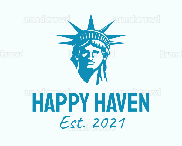 Blue Statue of Liberty Logo
