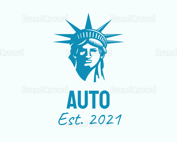 Blue Statue of Liberty Logo