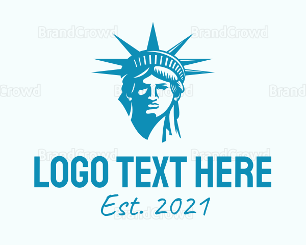 Blue Statue of Liberty Logo