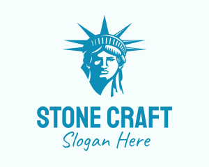 Blue Statue of Liberty Logo