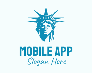 Blue Statue of Liberty Logo