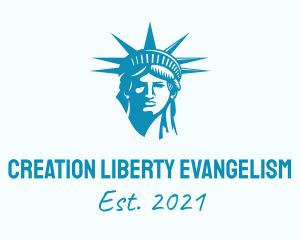 Blue Statue of Liberty logo design