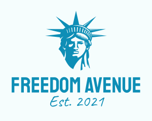 Liberty - Blue Statue of Liberty logo design