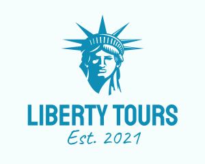 Blue Statue of Liberty logo design