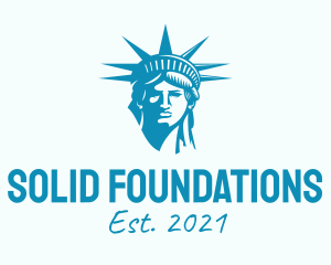 Tourist Attraction - Blue Statue of Liberty logo design