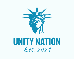 Blue Statue of Liberty logo design