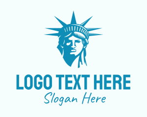 Blue Statue of Liberty Logo