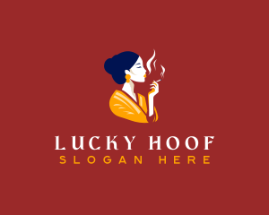 Cigar Woman Smoking Logo