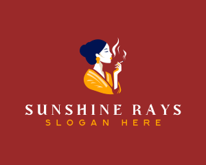 Cigar Woman Smoking Logo