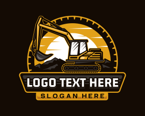 Heavy Machinery - Excavator Construction Machinery logo design