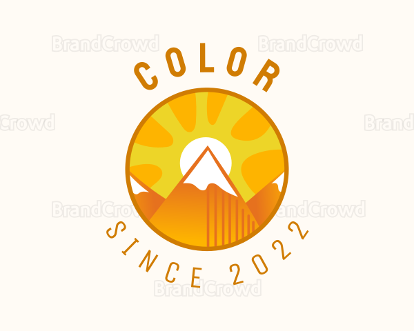 Sunset Mountain Camping Outdoor Logo
