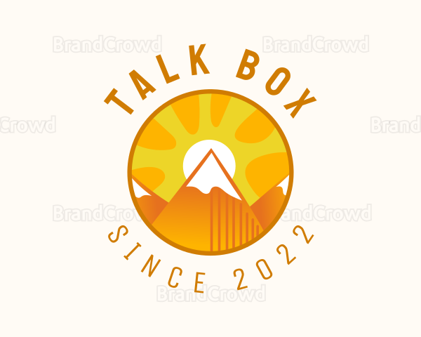 Sunset Mountain Camping Outdoor Logo