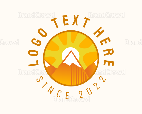 Sunset Mountain Camping Outdoor Logo