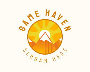 Sunset Mountain Camping Outdoor  Logo