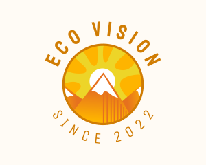 Sunset Mountain Camping Outdoor  logo design