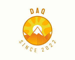 Hiking - Sunset Mountain Camping Outdoor logo design