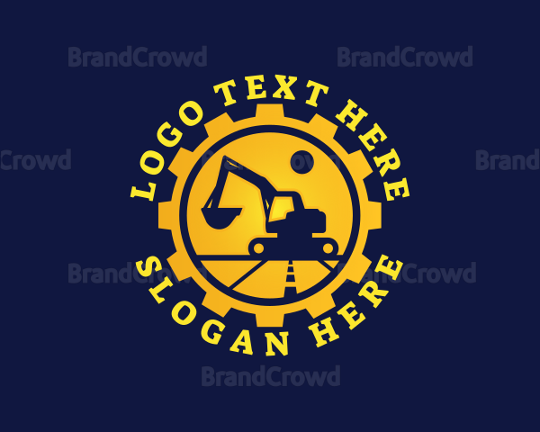 Backhoe Gear Excavator Logo