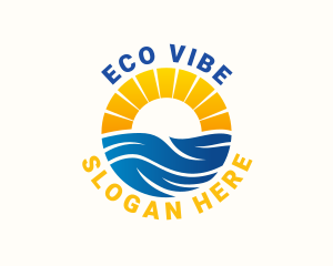 Sustainability - Sustainability Wave Sunset logo design