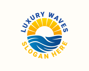 Sustainability Wave Sunset logo design