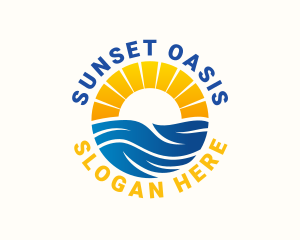 Sustainability Wave Sunset logo design